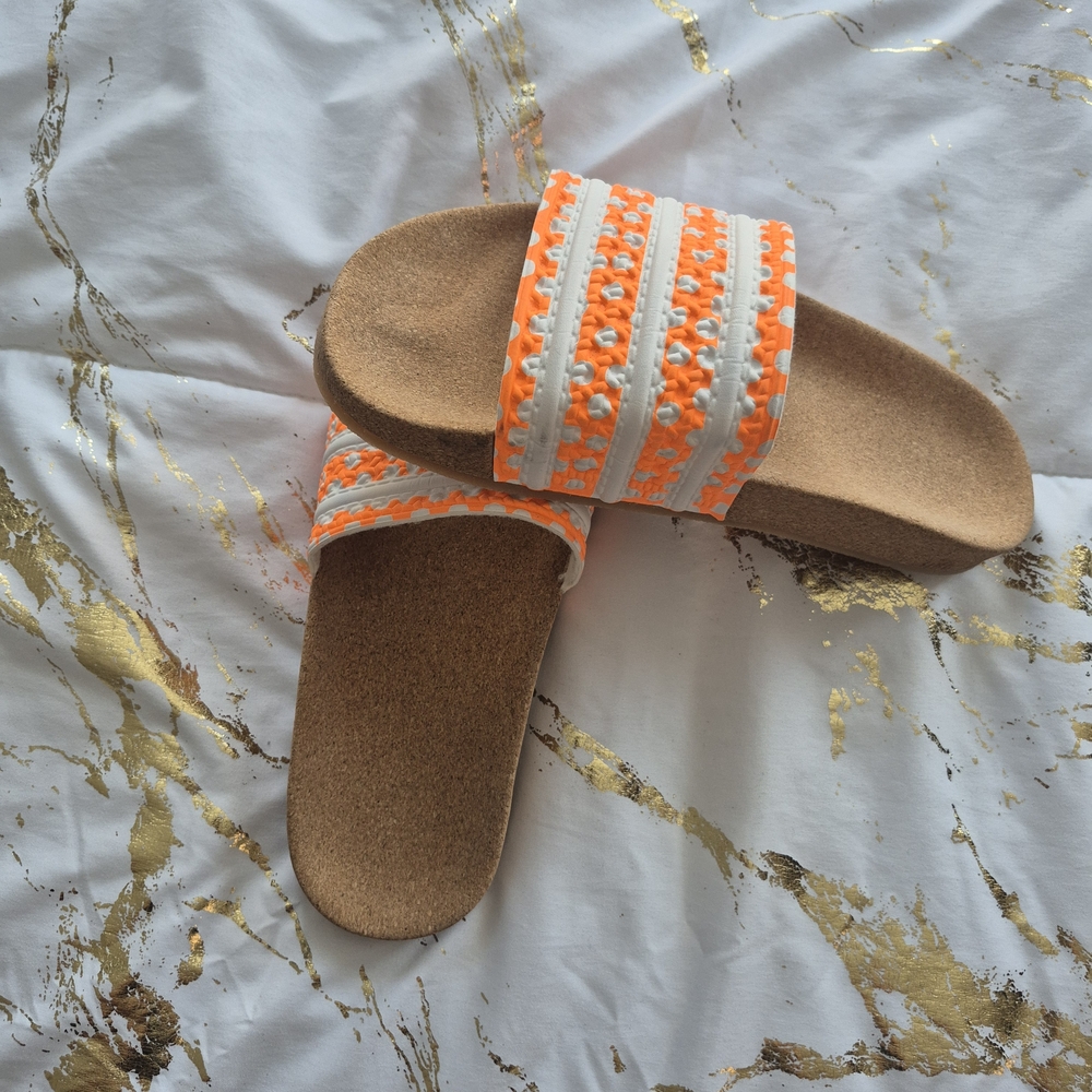 adidas Orange and White Women's Sandals